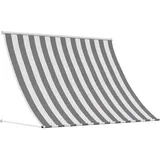 WRJENFSC Wandmarkise Anthrazit Weiß 300 x 150 cm Manuelle Gelenkarmmarkise für Balkon Terrasse und Garten Verstellbare Markise aus Robustem Polyester mit Stabilem Stahlgestell für Außenbereich