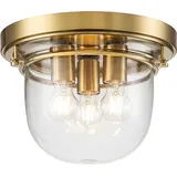 Licht-Erlebnisse Deckenleuchte Badezimmer IP44 Ø 33 cm in Messing gebürstet 3-flammig Jugendstil | Gr.: onesize