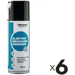 TESLANOL 26017 Elektro-Mechanik-Reinigerspray, 200 ml, 6 Stück