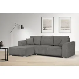 OTTO home Ecksofa OTTO HOME "BEATRICE optionale Schlafsofa mit Bettkasten, B/T/H: 265/170/86 cm", grau (mittelgrau), B:265cm H:86cm T:170cm, 100% Polyester, Sofas, Ecksofa, L-Form, wahlweise auch mit Bettfunktion und Bettkasten