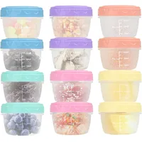 XCDMJ 12 Stück Kleine Gefrierdosen 77ml Mit Deckel,Auslaufsichere Vorratsdosen,Mini Frischhaltedosen,Stapelbar & Wiederverwendbar,Praktische Aufbewahrungsbox Küche Für Snacks,Saucen,Gewürze(4.5 X 6cm)