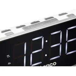 Lenco CR-18 White - FM-Radiowecker mit großem 1,8" Display - weiße LED ́s - 2 Weckzeiten - Schlummerfunktion - Dimmfunktion - Weiß