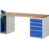 Rau Werkbank Modell 7510 mit 4 Schubladen und Schrank BxTxH 2000x700x840mm