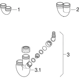 Geberit Rohrbogengeruchsverschluss Siphon 1 1/2" x 50 mm weiß