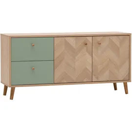 Schildmeyer Visby Lowboard 109 x 33 x 54,1 cm Pistazie/Eiche Holz/Metall