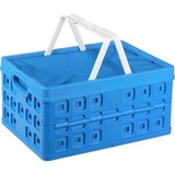 SUNWARE Klappbox Square, 57200611, 32 Liter, mit Griff, blau, mit Kühltasche, 49 x 36 x 24,5 cm