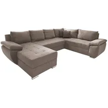 Livetastic Wohnlandschaft Taupe Textil Uni , Füllung: Schaumstoff,Schaumstoff , U-Form , cm , Made in Eu Liegefunktion Wohnzimmer, Sofas , Couches, Wohnlandschaften, Wohnlandschaften in U-Form