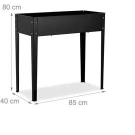 Relaxdays Hochbeet 85 x 40 x 80 cm Schwarz