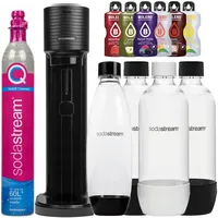 NEU Sodastream GAIA Wassersprudler Schwarz Quick Connect 4 Flaschen Bolero Set
