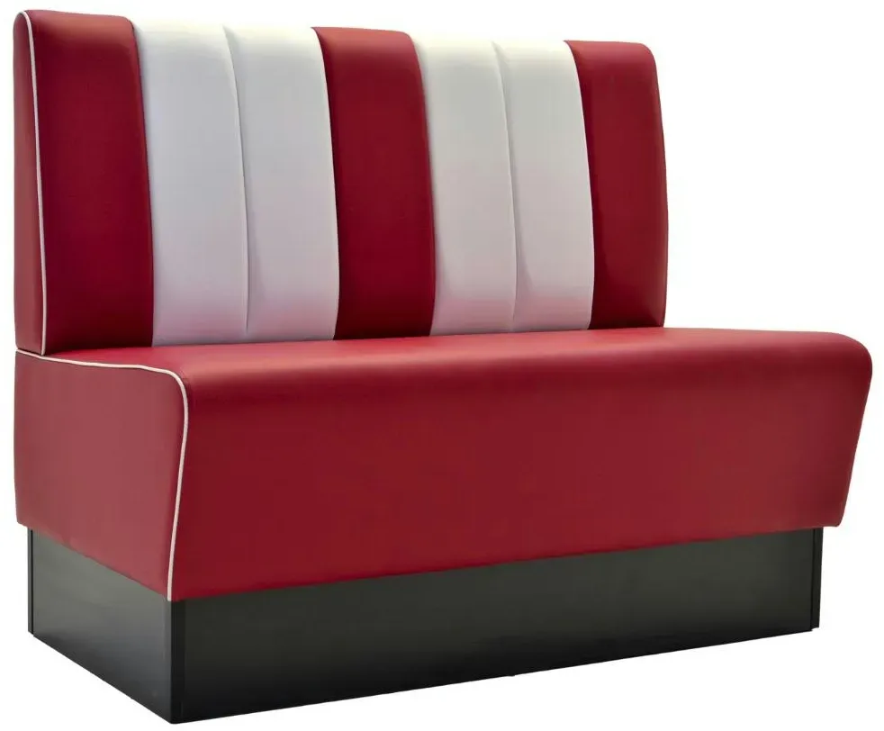 BIG Möbel GmbH Gastro Sitzbank Americano Retro | Dinerbank Rot & Weiß | 120 cm breit | Amerikanische Sitzbank