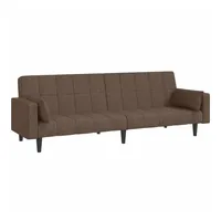 vidaXL Schlafsofa 2-Sitzer mit 2 Kissen Taupe Stoff