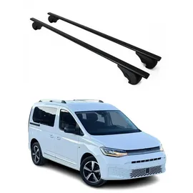 Omtec OMAC Dachträger Querträger für VW Caddy IV 2020-2026 – Abschließbar – Max. 75 kg – 2 Stangen Schwarz