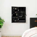 Spiegel-schmuckschrank Mit Led-beleuchtung Wandmontage Schwarz