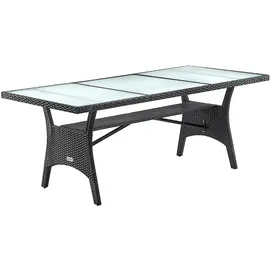 CASARIA Polyrattan Gartentisch 190 x 90 x 74 cm Schwarz