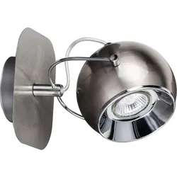 SPOT LIGHT Wandleuchte "BALL", silber (nickelfarben, chromfarben), B:14cm T:14cm, Lampen, LED-Leuchtmittel inkl., Retro-Optik, flexibel verstellbar, schwenkbar