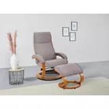 Home Affaire Relaxsessel »Paris, TV-Sessel mit Hocker und manueller Liegefunktion«, (Set, 2 St., bestehend aus Sessel und Hocker), Set (Sessel und Hocker), Dreh- und Kippfunktion, grau