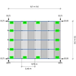 K2 D-Dome 6.10 Montagesystem (2-seitige Modulausrichtung Ost-West) 4 Reihen 8 Module