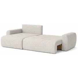 kaiser möbel Ecksofa mit Schlaffunktion und Bettkasten Ivo L aus Chenille-Stoff Artico, Ecksofa mit Schlaffunktion, integrierter Stauraum,mit Schlaffunktion,pflegeleichter Chenille-Stoff beige