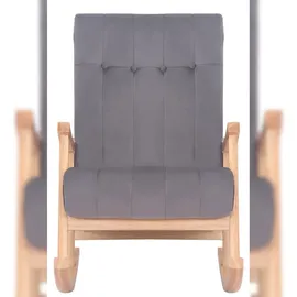 CLP Schaukelstuhl Saltillo Samt natura/grau