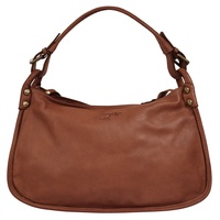 Samantha look Henkeltasche, echt Leder, Made in Italy braun