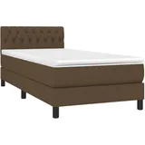 vidaXL Boxspringbett mit Matratze Dunkelbraun 100x200 cm Stoff - Braun