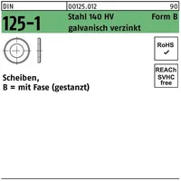 Industrial Quality Supplies DIN 125 Flache Scheibe Stahl B