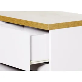 Jahnke Eckschreibtisch Cu-Libre 125 E weiß / Eichen