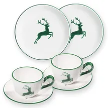 GMUNDNER KERAMIK Classic Frühstücksset 6-tlg. grüner hirsch