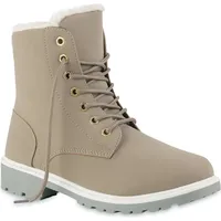 VAN HILL Damen Worker Boots in Grau