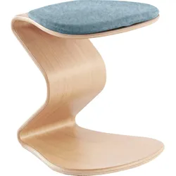 Sitzhocker MAYER SITZMÖBEL "1115", blau (hellblau), B:30cm H:39cm T:33cm, 100% reine Schurwolle, Hocker, NEST NATURE Hocker small mit flachem Kokos-Sitzpolster 1115