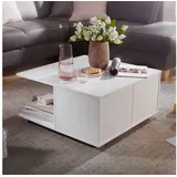 FineBuy Couchtisch Weiß Holz 70 x 36,5 x 70 cm
