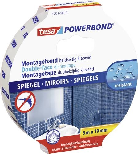 TESA MIRROR 55733-00010-04 Montageband tesa® Powerbond Weiß (L x B) 5m x 19mm 1St.