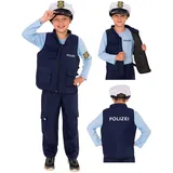 Magicoo SEK Polizei Kostüm Deutschland für Kinder Jungen Mädchen - Gr 92 bis 140 - Fasching Polizist Kostüm Kind (92-104)