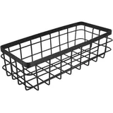 Amosfun Rechteckiger Metall Aufbewahrungskorb Kleiner Drahtkorb Schwarz Für Badezimmer Und Küche Wandkorb Ohne Bohren Organizer Für Kosmetik Und Duschgel 3X4X3 Zoll