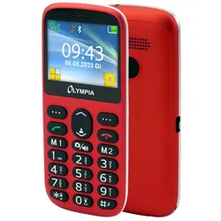 Olympia Mobiltelefon SUN - große Tasten mit Hintergrundbeleuchtung, Farb-Display, Seniorenhandy, Rot
