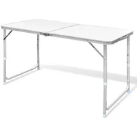 VidaXL Campingtisch Klappbar Höhenverstellbar Aluminium 120x60 cm