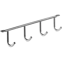Hettich Garderobenleiste 4 Haken 27,5 x 5,2 x 3,5 cm Silber