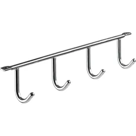 Hettich Garderobenleiste 4 Haken 27,5 x 5,2 x 3,5 cm Silber