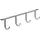 Hettich Garderobenleiste 4 Haken 27,5 x 5,2 x 3,5 cm Silber