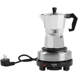 Bazargame Elektrische Heizplatte Kaffee Urne Espressomaschine Moka-Kanne Espresso-Kocher Elektrische Mini Kochplatte Für Espressokocher Max 200°C/392°F (3 Tassen)