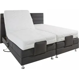 Westfalia Schlafkomfort Boxbett, grau, B:174cm L:210cm, Box und Kopfteil: Feinstrukturstoff (77% Polyester und 23% Viskose);Bezug der Obermatratze: 100% Polyester, WESTFALIA SCHLAFKOMFORT, Komplettbetten, Boxspringbett, mit Motor in diversen Ausführungen