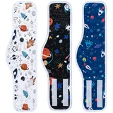 MICOOYO Wiederverwendbare Hundewindeln für Rüden – 3 Stück, waschbare Hundebauchbänder, leichte Hundewickel für kleine Hunde, Welpen, Katzen (Raumschiff)