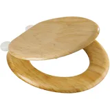 MSV WC Sitz Toilettendeckel Pinie Holz Scharniere aus Kunststoff - hochwertige und stabile Qualität