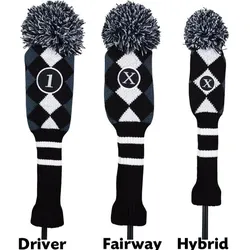 Callaway Argyle Pom Pom Headcover schwarz/weiss