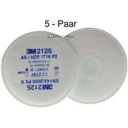 3M 2125 P2R Partikelfilter gegen feste und flüssige Partikel (5 Paar)