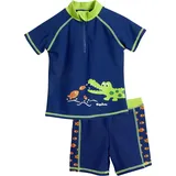 Playshoes Unisex Kinder zweiteilig Schwimmshirt Badeshorts Badebekleidung Uv-schutz Bade-set Krokodil 74-80