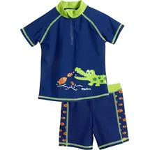 Playshoes Unisex Kinder zweiteilig Schwimmshirt Badeshorts Badebekleidung Uv-schutz Bade-set Krokodil 74-80