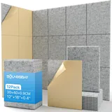 Soundsbay Akustikplatten Selbstkleben 12 Stück, Schallabsorber, Schalldämmung Schallschutz Wand hoher Dichte Schallschutzplatten für Akustische Behandlung und Wanddekoration 30x40x0.9cm (Silbergrau)