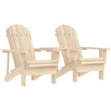 Adirondack-Gartenstühle mit Tisch Massivholz Tanne