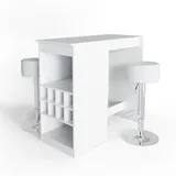 Vicco Bartisch Ross, Weiß, 115 x 50 cm mit 2 Barhockern